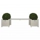 Esschert Design Сандъци за цветя с пейка-мост, бели, CF33W