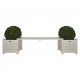 Esschert Design Сандъци за цветя с пейка-мост, бели, CF33W