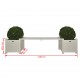 Esschert Design Сандъци за цветя с пейка-мост, бели, CF33W