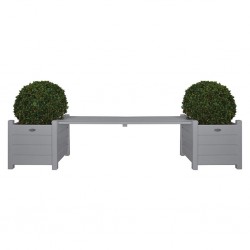 Esschert Design Сандъци за цветя с пейка-мост, сиви, CF33G - Comparare produse