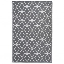 Esschert Design Килим за открито графика 180x121 см сиво и бяло OC25 - Comparare produse