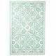 Esschert Design Килим за открито 182x122 см плочки зелено и бяло