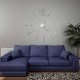 Sonata 3D стенен часовник, модерен дизайн, 100 см, XXL, сребрист