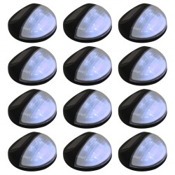 Sonata Градински соларни стенни лампи, LED, 12 бр, кръгли, черни - Comparare produse
