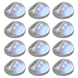 Sonata Градински соларни стенни лампи, LED, 12 бр, кръгли, сребристи - Comparare produse