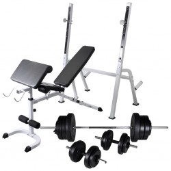 Sonata Комплект лежанка със стойка за лост, щанга и дъмбели, 60,5 кг - Sală de fitness - produse