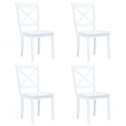 Sonata H Трапезни столове, 4 бр, бели, каучуково дърво масив - Scaune de dining