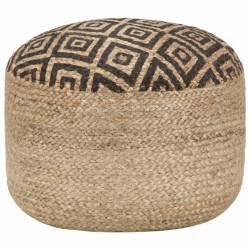 Sonata Ръчно изработен пуф, черен, 45x30 см, юта - Taburete