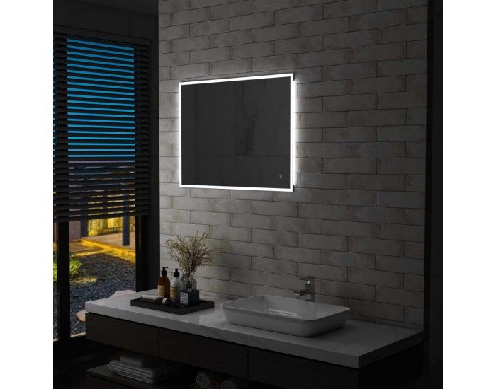 Sonata LED стенно огледало за баня със сензор за допир, 80x60 см