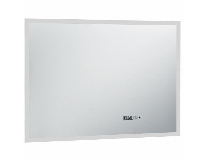 Sonata LED огледало за баня със сензор за допир и час, 100x60 см