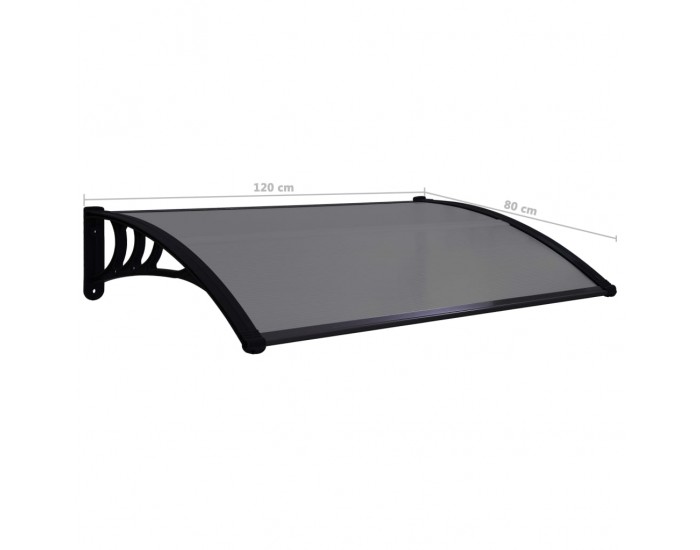 Sonata Навес за врата черен 120x80 см PC