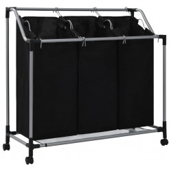 Sonata Кош за сортиране на пране с 3 торби, черен, стомана - Electrocasnice