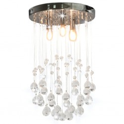 Sonata Полилей с кристали, сребрист, сферичен, 3 х G9 крушки - Lustre de tavan