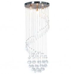 Sonata Полилей с кристали, сребрист, спираловиден, G9 - Lustre de tavan