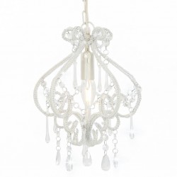Sonata Полилей с кристали, бял, кръгъл, E14 - Lustre de tavan