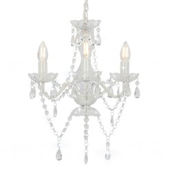 Sonata Полилей с кристали, бял, кръгъл, 3 х Е14 - Lustre de tavan