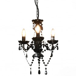 Sonata Полилей с кристали, черен, кръгъл, 3 х Е14 - Lustre de tavan