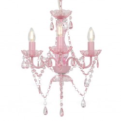 Sonata Полилей с кристали, розов, кръгъл, 3 х Е14 - Lustre de tavan