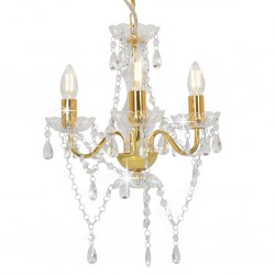Sonata Полилей с кристали, златист, кръгъл, 3 х Е14 - Lustre de tavan