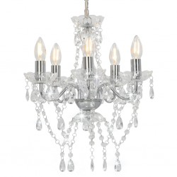 Sonata Полилей с кристали, сребрист, кръгъл, 5 х Е14 - Lustre de tavan