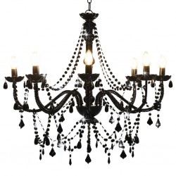 Sonata Полилей с кристали, черен, 8 х Е14 крушки - Lustre de tavan