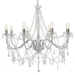 Sonata Полилей с кристали, сребрист, 8 х Е14 крушки - Lustre de tavan