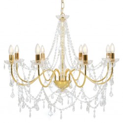 Sonata Полилей с кристали, златист, 8 х Е14 крушки - Lustre de tavan