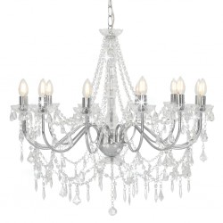 Sonata Полилей с кристали, сребрист, 12 х Е14 крушки - Lustre de tavan