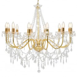 Sonata Полилей с кристали, златист, 12 х Е14 крушки - Lustre de tavan