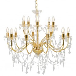Sonata Полилей, 2 нива, златист, 15 х Е14 крушки - Lustre de tavan