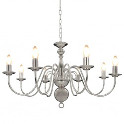 Sonata Полилей, сребрист, 8 х Е14 крушки - Lustre de tavan