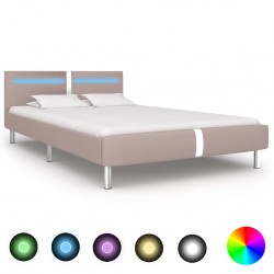 Sonata Рамка за легло с LED, капучино, изкуствена кожа, 120x200 cм - Paturi