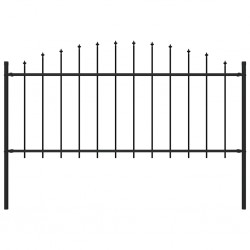 Sonata Градинска ограда с връх пика, стомана, (0,5-0,75)x1,7 м, черна - Garduri
