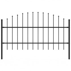 Sonata Градинска ограда с връх пика, стомана, (0,75-1)x1,7 м, черна - Garduri