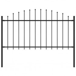 Sonata Градинска ограда с връх пика, стомана, (1,25-1,5)x1,7 м, черна - Garduri