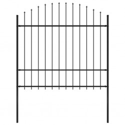 Sonata Градинска ограда с връх пика, стомана, (1,5-1,75)x1,7 м, черна - Garduri