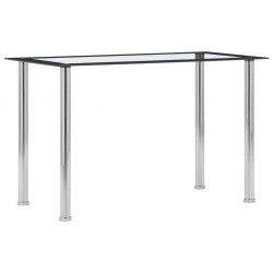 Sonata H Трапезна маса, черно и прозрачно, 120x60x75 см, закалено стъкло - Mese de dining