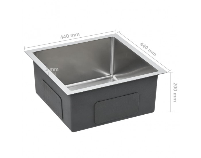 Sonata Chiuvetă de bucătărie lucrată manual, oțel inoxidabil