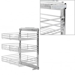 Sonata 3-етажна издърпваща се кошница за кухня, сребриста, 47x35x56 см - Comparare produse