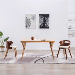 Sonata H Трапезни столове, 2 бр, кремави, извито дърво и изкуствена кожа - Scaune de dining
