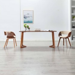Sonata H Трапезен стол, кремав, извито дърво и изкуствена кожа - Scaune de dining