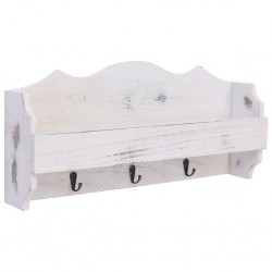 Sonata Стенна закачалка за палта, бяла, 50x10x23 см, дърво - Cuiere