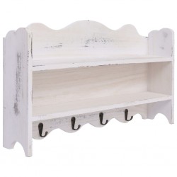 Sonata Стенна закачалка за палта, бяла, 50x10x30 см, дърво - Cuiere