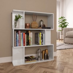 Sonata Библиотека/разделител за стая, бял гланц, 80x24x96 см, ПДЧ - Corpuri, vitrine, biblioteci modulare