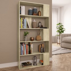 Sonata Библиотека/разделител за стая, дъб сонома, 80x24x159 см, ПДЧ - Corpuri, vitrine, biblioteci modulare