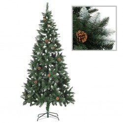 Sonata Изкуствено коледно дърво с шишарки и бели връхчета, 210 см - Decorațiuni sezoniere și de sărbători