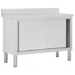 Sonata Работна маса с плъзгащи врати, 120x50x95 см, неръждаема стомана - Accesorii de bucătărie