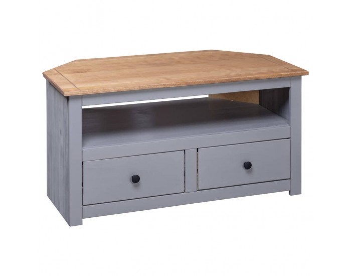 Sonata Ъглов ТВ шкаф, сив, 93x55x49 см, бор масив, Panama Range