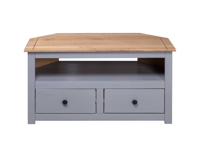 Sonata Ъглов ТВ шкаф, сив, 93x55x49 см, бор масив, Panama Range