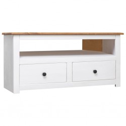 Sonata Ъглов ТВ шкаф, бял, 93x55x49 см, бор масив, Panama Range - Comode TV